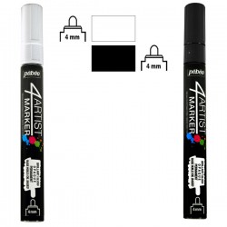 SET 2 COLOR BLACK & WITHE 4ARTIST MARKER 4 MM OIL-BASED PAINT MARKER